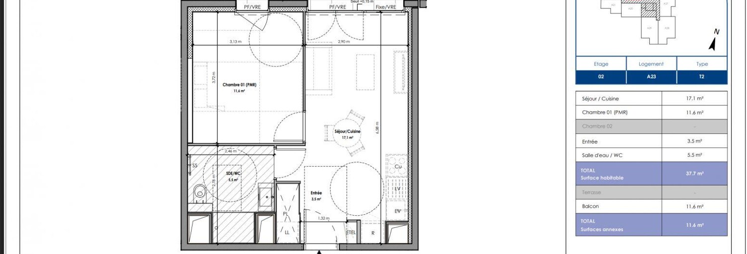 Appartement 2 Pièces 37 m² à vendre à Chamalières (63400)