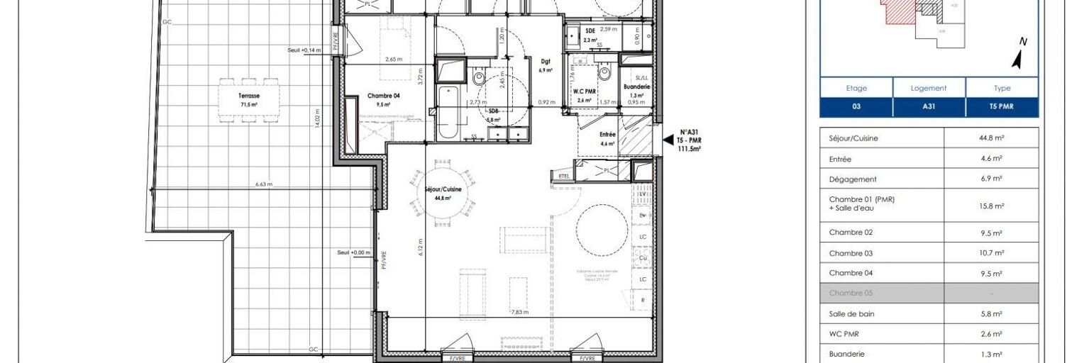 Appartement 5 Pièces 111 m² à vendre à Chamalières (63400)