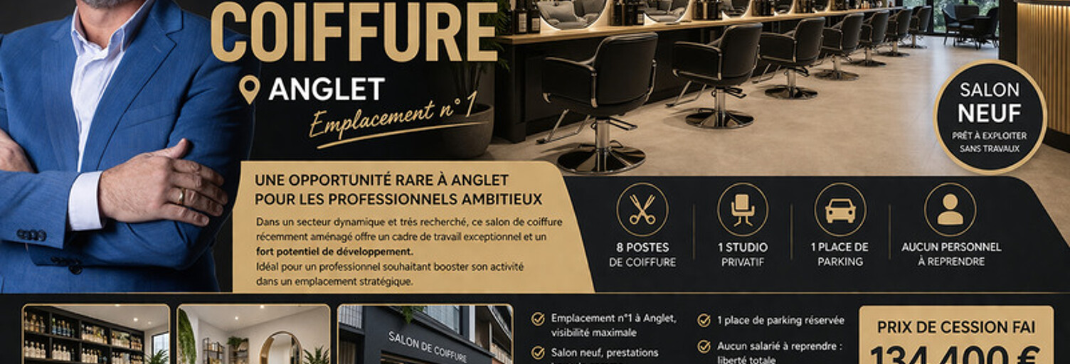 Commerce 3 Pièces 69 m² à vendre à Anglet (64600)