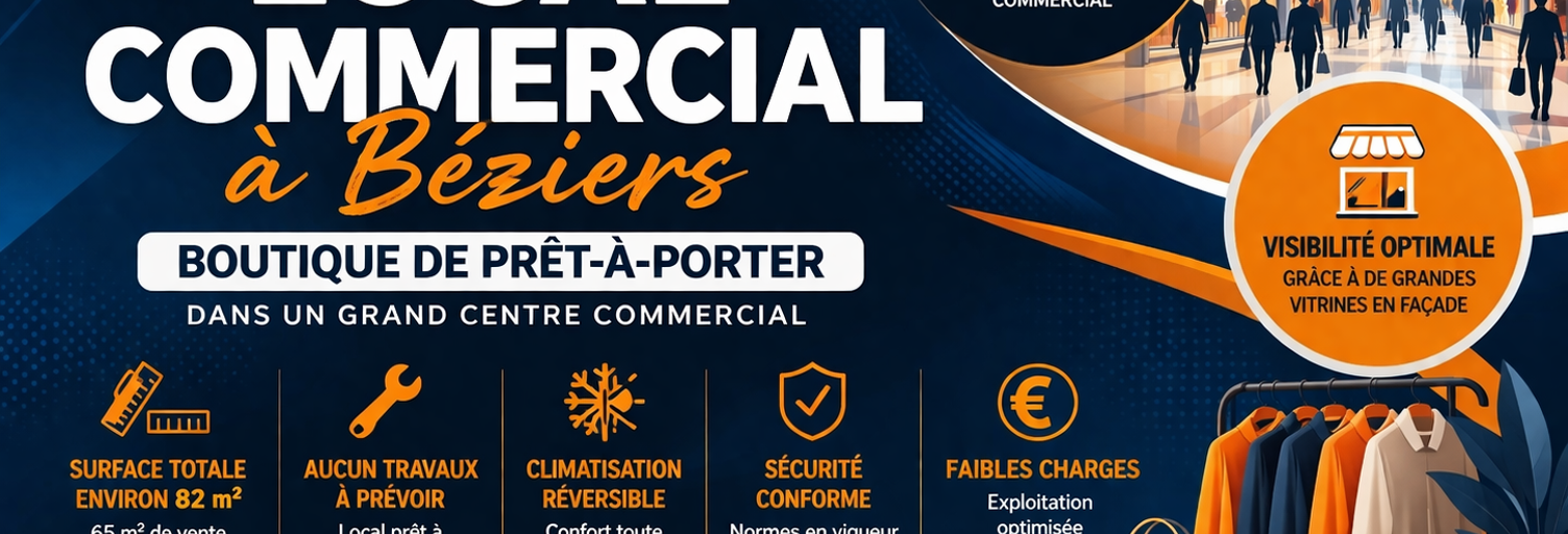 Commerce  85 m² à vendre à Béziers (34500)