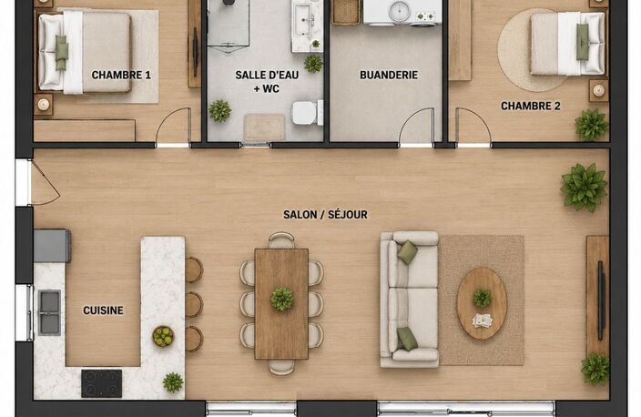 Investissement immobilier – Projet de création de 2 appartements et 2 maisons — photo 2