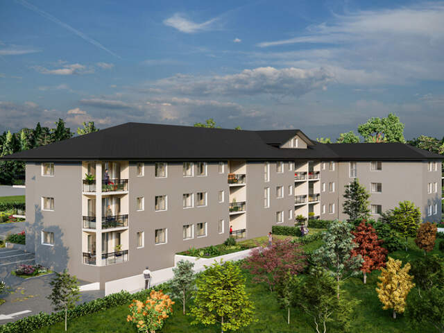 Appartement 2 pièces à vendre à SEYSSEL (01) avec terrasse et proche du Rhône. En train à 1 heure de Lyon et 45 mn de Genève — photo du bien