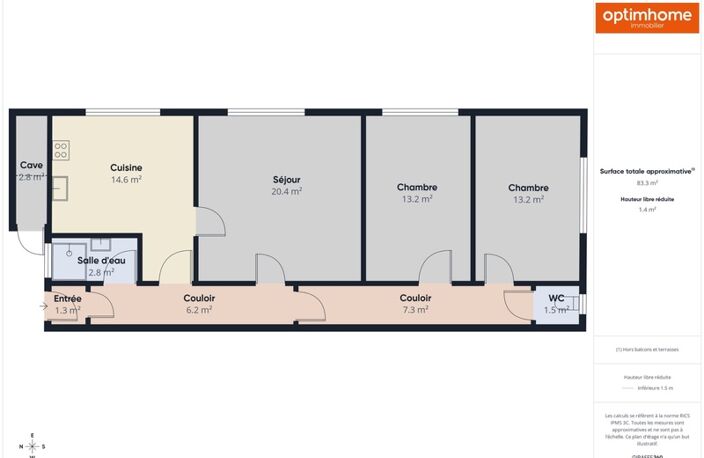 CHASSE SUR RHONE – APPARTEMENT T3 DE 80 M2– 10 MIN GARE TER — photo 3