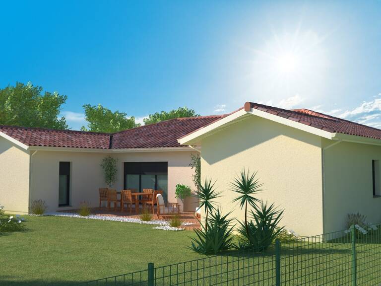 Grande maison en forme de U composée de 4 chambres sur 1300 m2 de terrain proche de Saint Sever. — photo 1