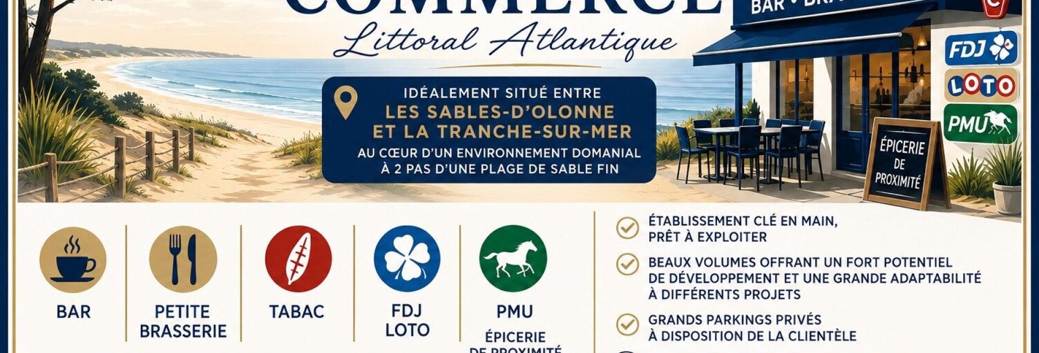 Commerce 3 Pièces 500 m² à vendre à Les Sables-d'Olonne (85100)