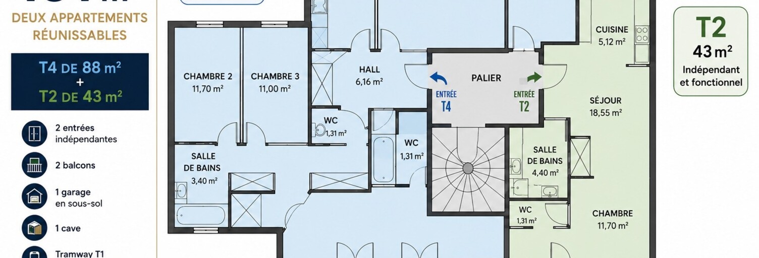 Appartement 6 Pièces 131 m² à vendre à Quetigny (21800)