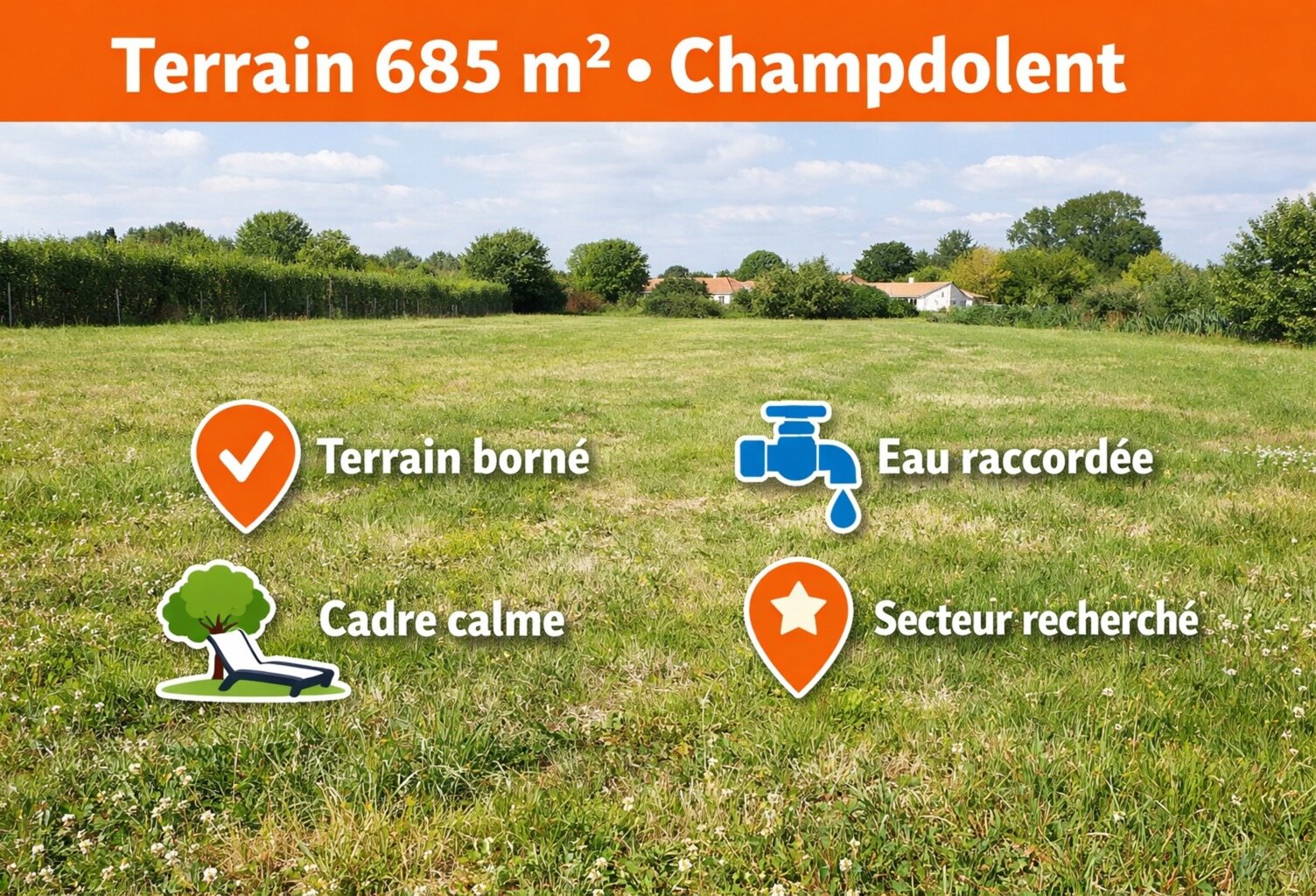 Terrain 685 m² – Champdolent – Environnement calme — photo 1