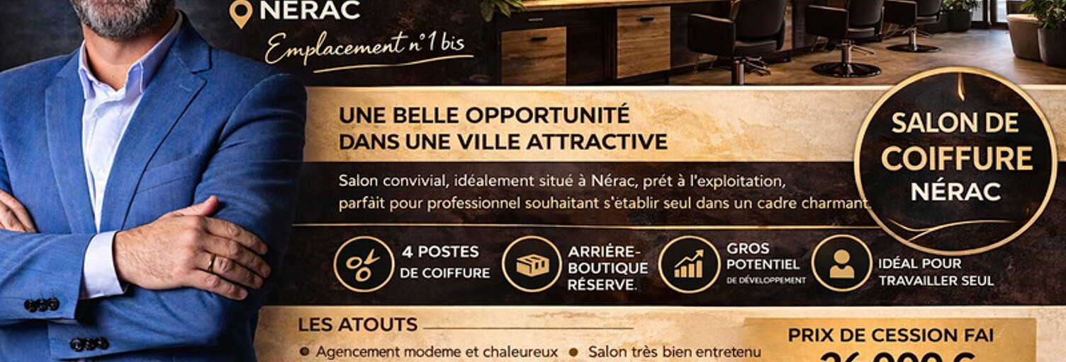 Commerce 2 Pièces 60 m² à vendre à Nérac (47600)