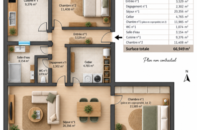 Appartement 3 pièces 110000 €