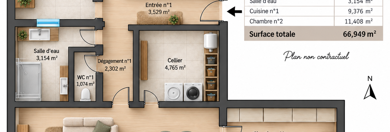 Appartement 3 Pièces 67 m² à vendre à Vergèze (30310)