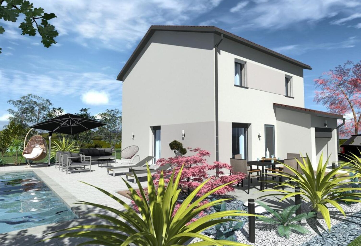 Projet d'une maison individuelle 85 m² avec terrain à SAINT-PIERRE-EN-FAUCIGNY (74) — photo 1