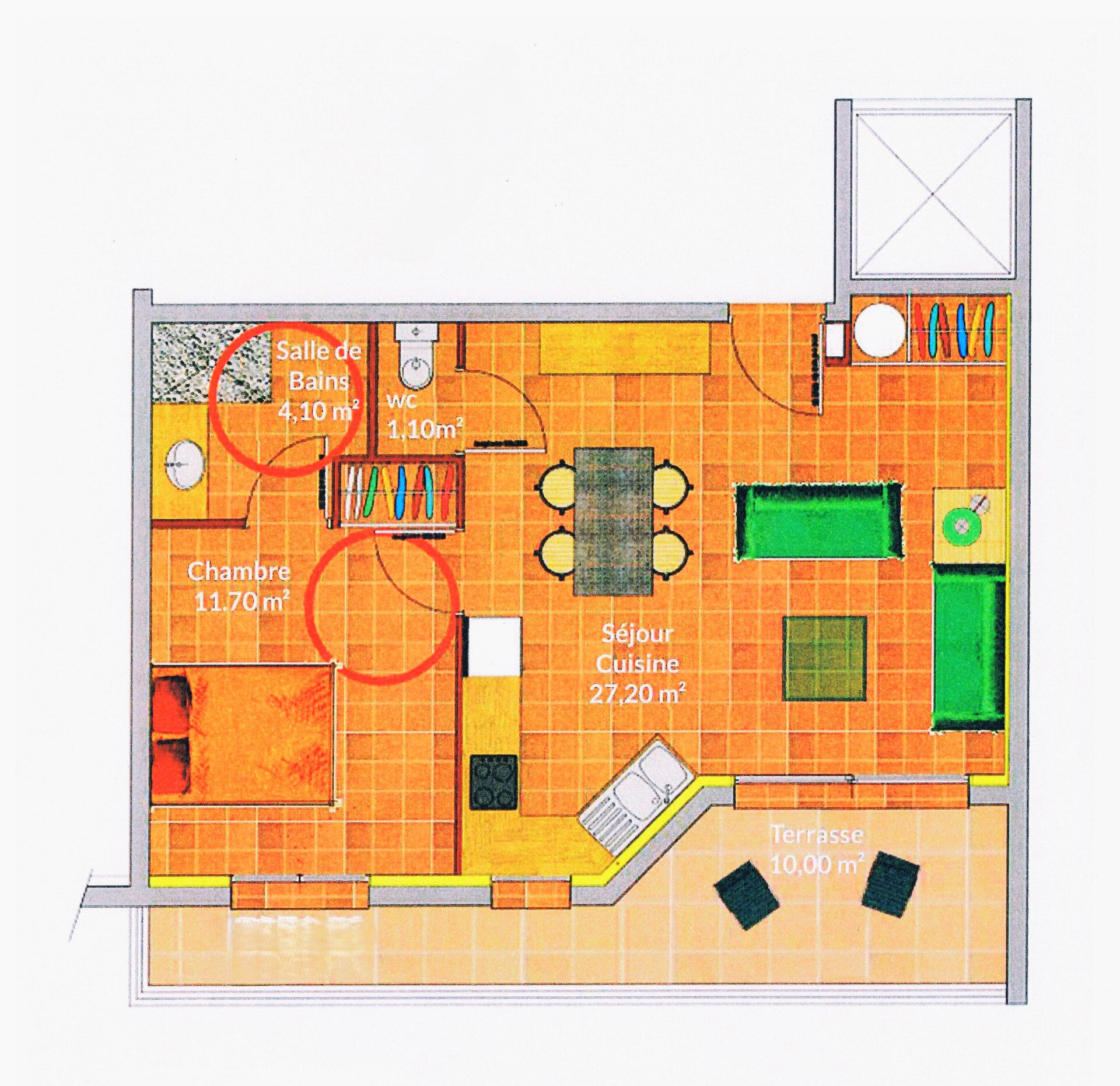 Appartement  T2 à vendre Perpignan 66100