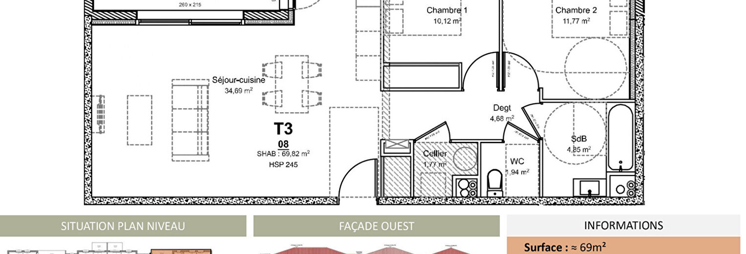 Appartement 3 Pièces 70 m² à vendre à Albi (81000)