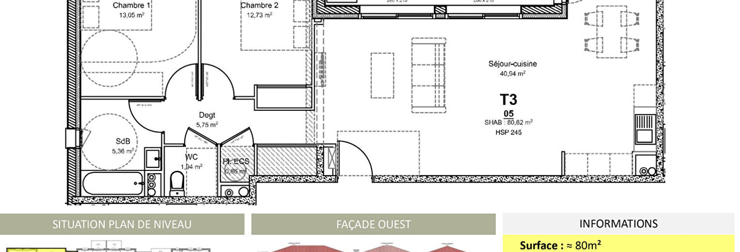 Appartement 3 Pièces 81 m² à vendre à Albi (81000)