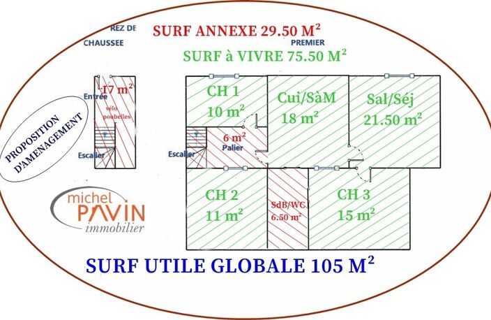INVESTISSEURS, APPARTEMENT  105 m² A RENOVER EN CENTRE VILLE — photo 4