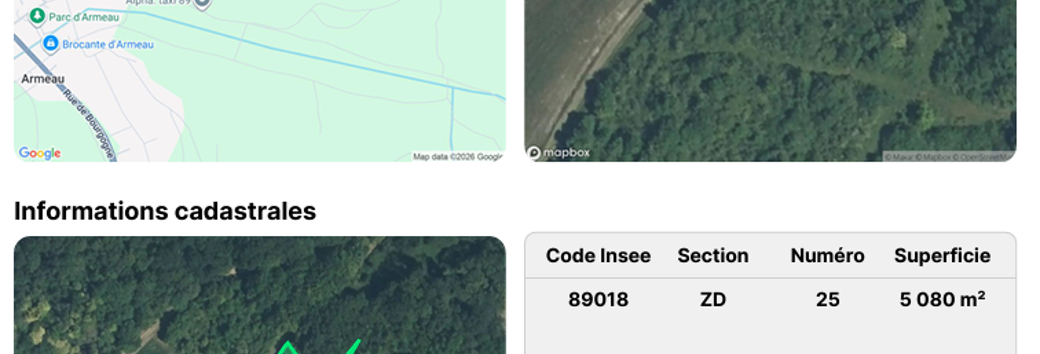 Terrain  5080 m² à vendre à Armeau (89500)