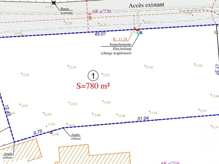 Vente Terrain à bâtir 780 m&sup2; — photo 1