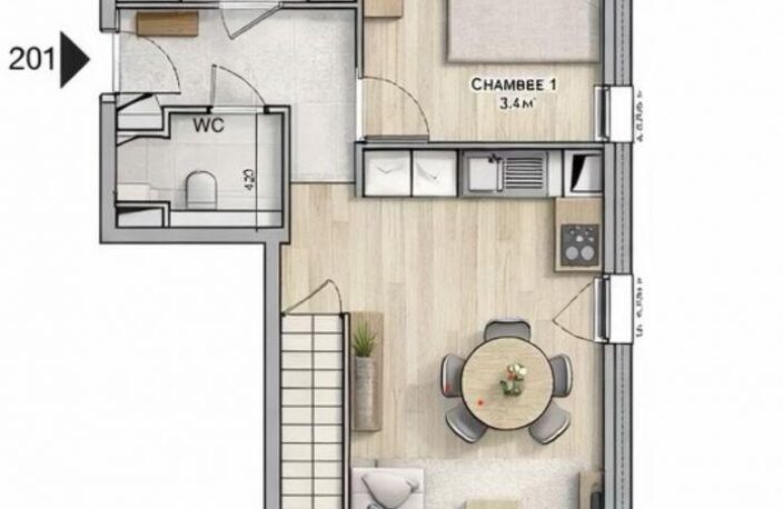 Vente Appartement 3 pièces — photo 4