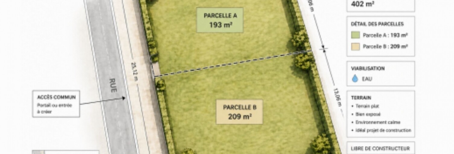 Terrain  402 m² à vendre à Meynes (30840)
