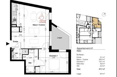 Appartement 2 pièces 238000 €