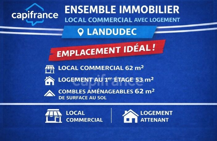 Landudec(29) Local commercial + T3  - Centre-bourg - Fort passage, visibilité et stationnement — photo 5