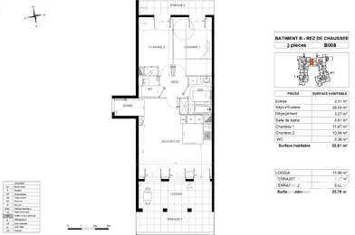 Appartement 3 pièces 405000 €