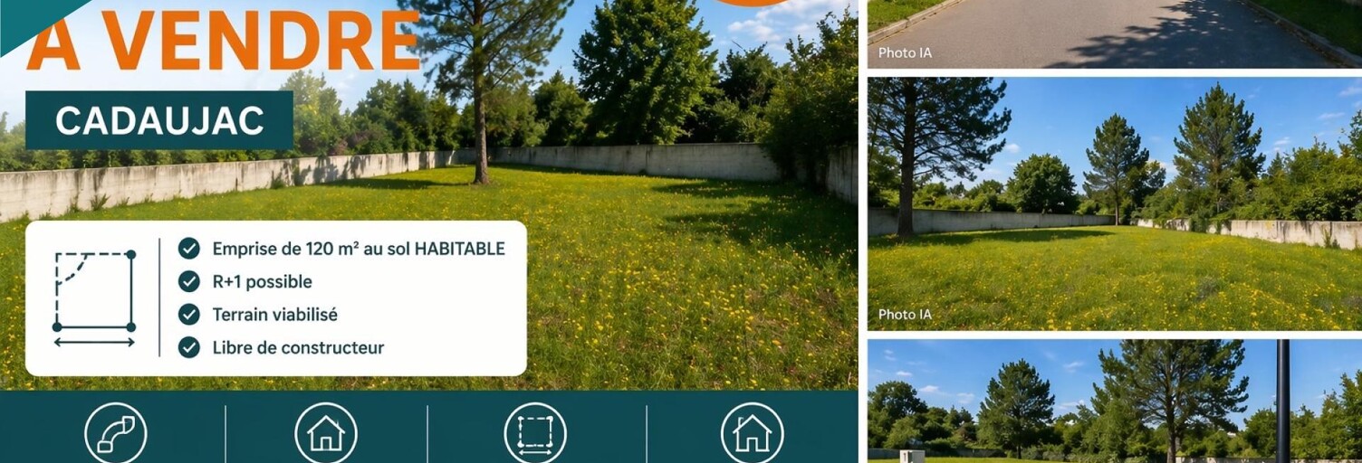 Terrain  1276 m² à vendre à Cadaujac (33140)