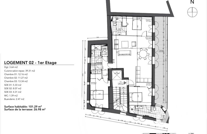 Vente Appartement 4 pièces — photo 2