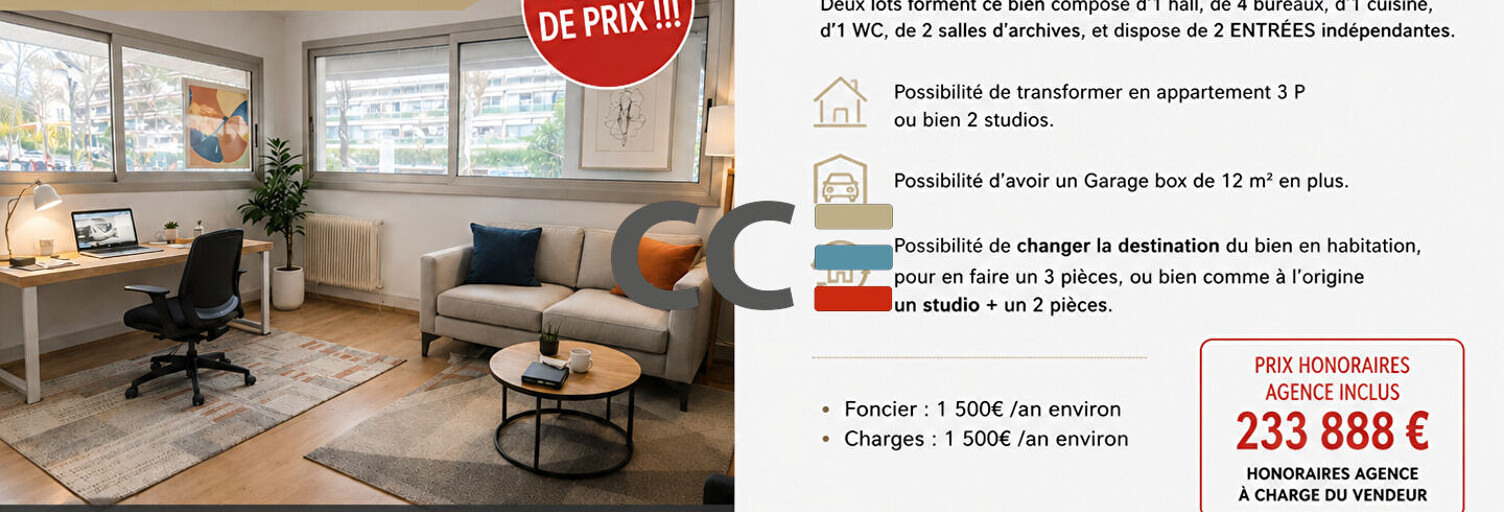Bureau  77 m² à vendre à Cannes (06400)