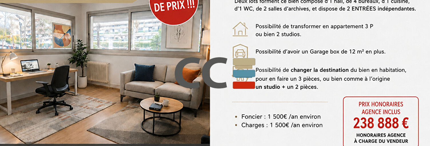 Bureau  77 m² à vendre à Cannes (06400)