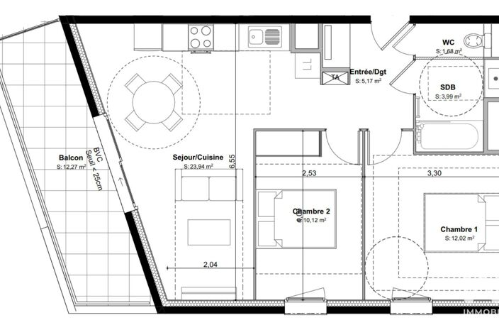 Vente Appartement 3 pièces — photo 4