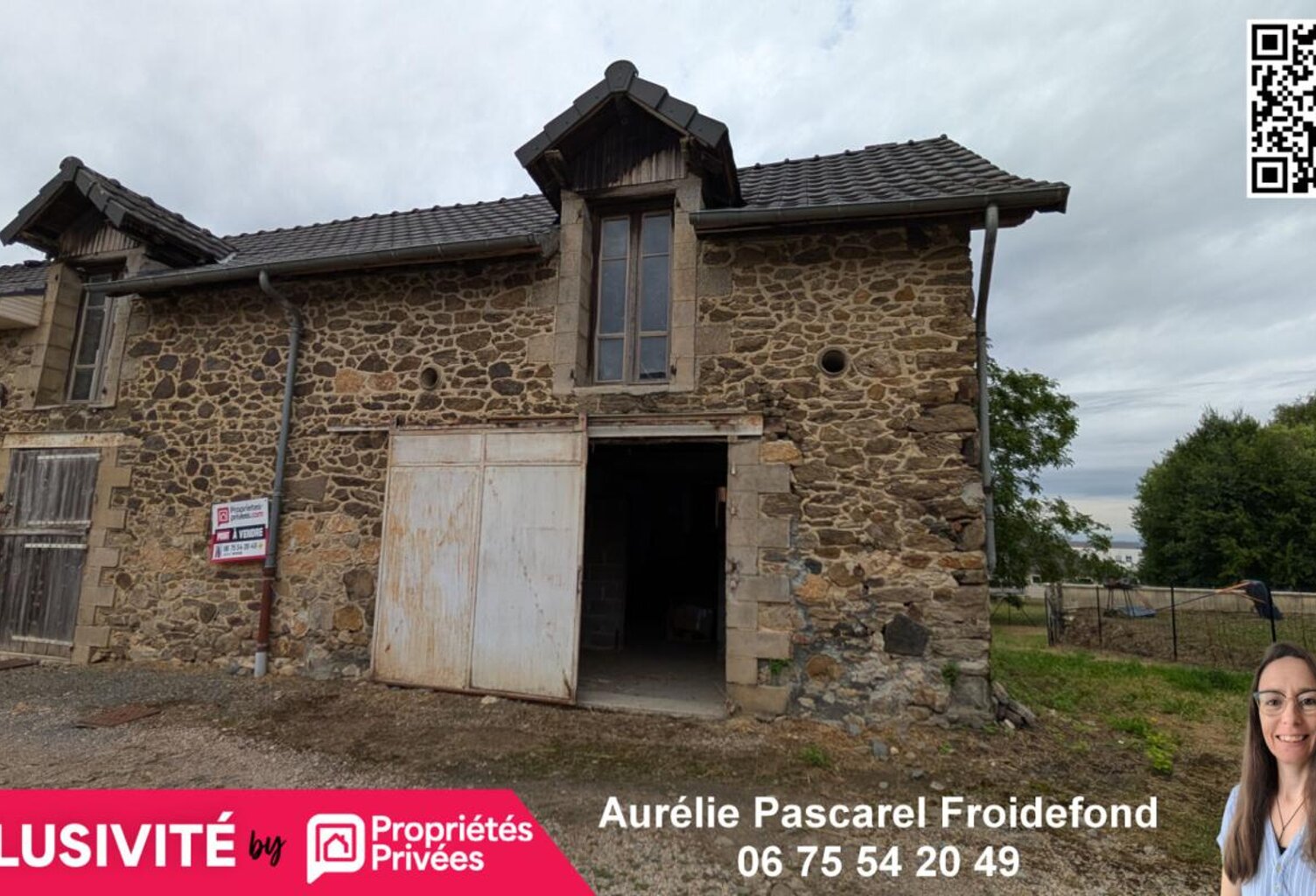 * EXCLUSIVITE * ARNAC - POMPADOUR (19230) : Grange en pierre à rénover en Maison - ENV. 140m² - terrain de 388m2 - 49 990 — photo 1
