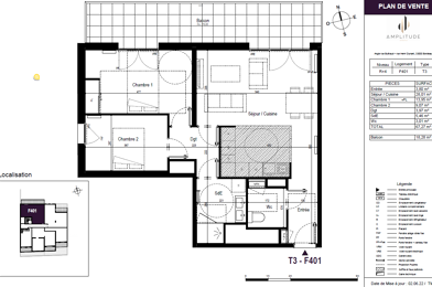 Appartement 3 pièces 1064 €