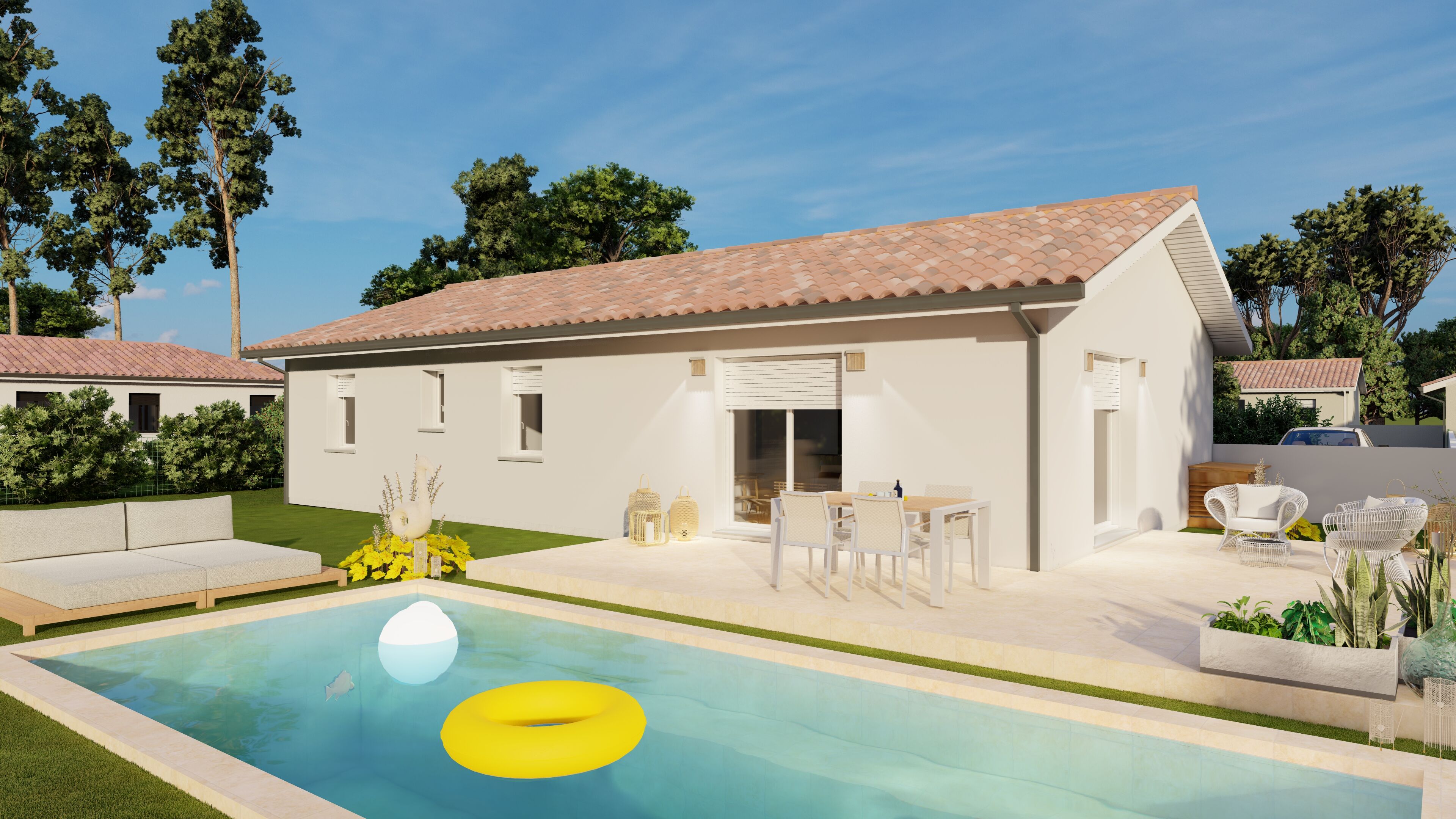 TERRAIN + MAISON MODERNE, LUMINEUSE & PRETE A VIVRE