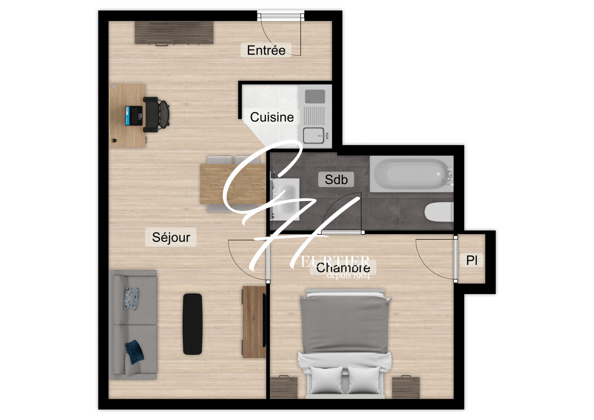 Appartement  T2 à vendre Grenoble 38000