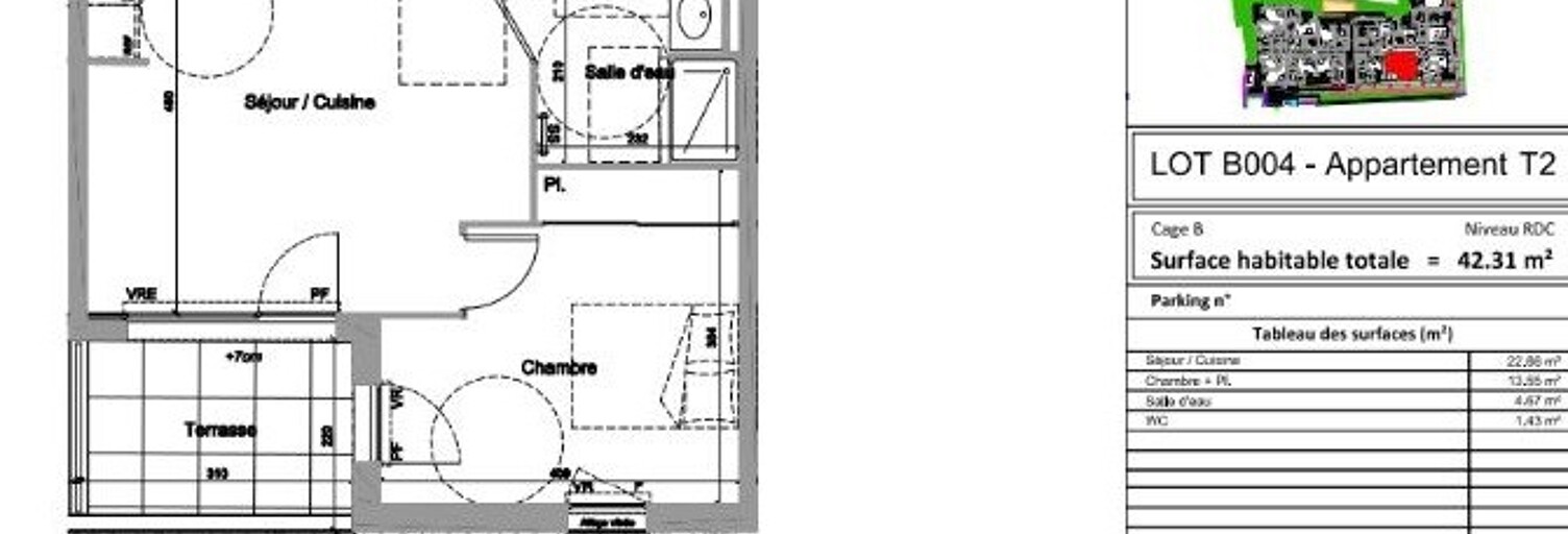 Appartement 2 Pièces 42 m² à louer à Jassans-Riottier (01480)