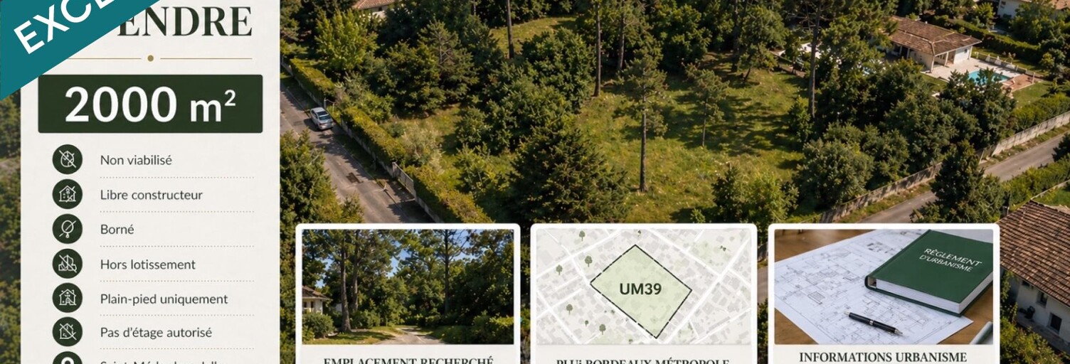 Terrain  2000 m² à vendre à Saint-Médard-en-Jalles (33160)