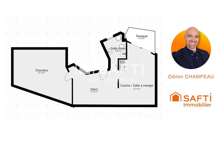 Appartement F2 de 39m2 avec terrasse - Emplacement stratégique — photo 2