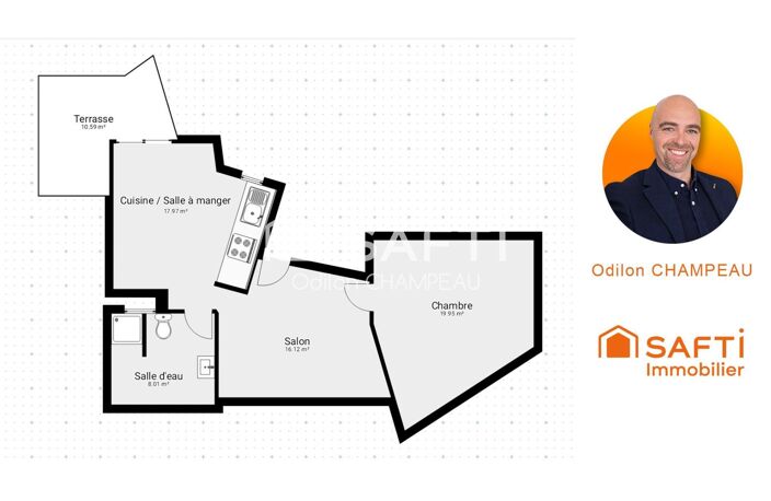 Appartement F2 de 47m2 avec terrasse - Emplacement stratégique — photo 3