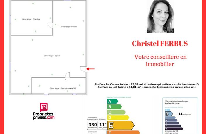 91160 SAULX LES CHARTREUX - Appartement 2 pièces 43,01m² surface au sol  - 1 Chambre — photo 3