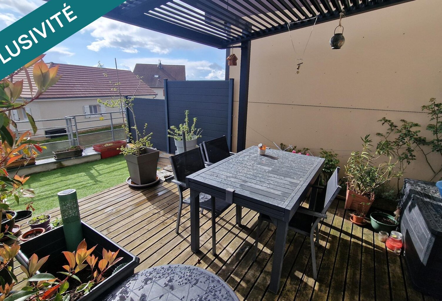 Investissement uniquement  Nue-propriété (occupé)  Duplex RDC 81m2 avec terrasse, garage  Saône — photo 1