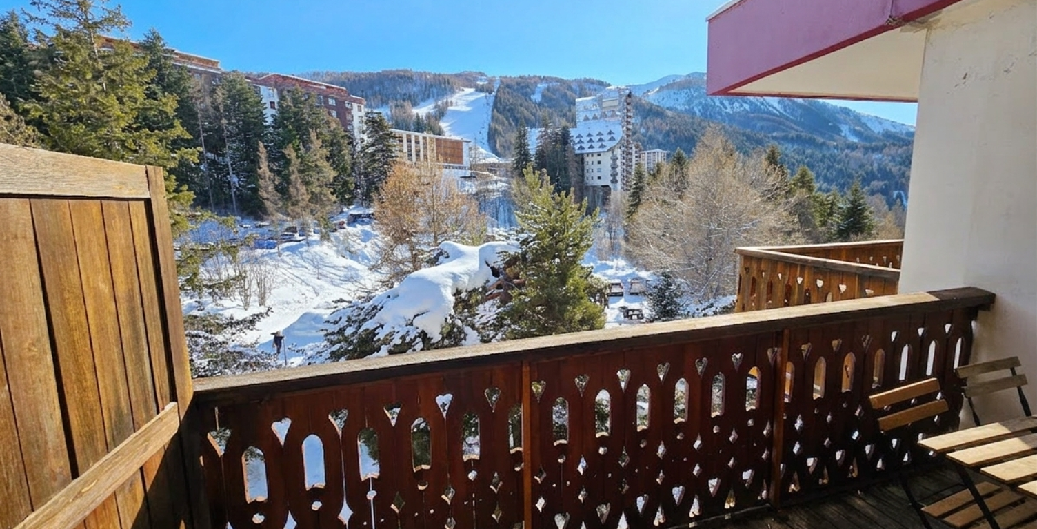 PRALOUP 1600 T2 sud vue pistes — photo 1