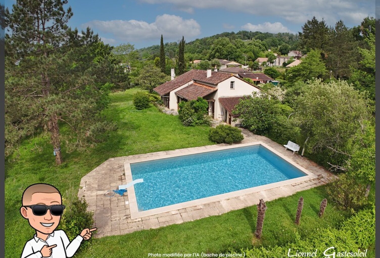 Maison à vendre avec piscine 9 pièces 4 chambres sur la commune de MONTCARET en Dordogne (24) — photo 1