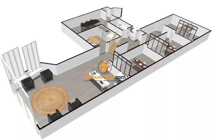 Bureau – Local professionnel 142 m² + mezzanine 50 m² – Tarbes, Place Marcadieu — photo 3