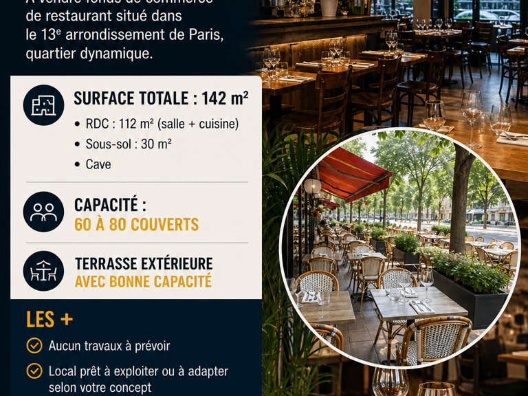 Vente Restaurant 142 m&sup2; — photo 1