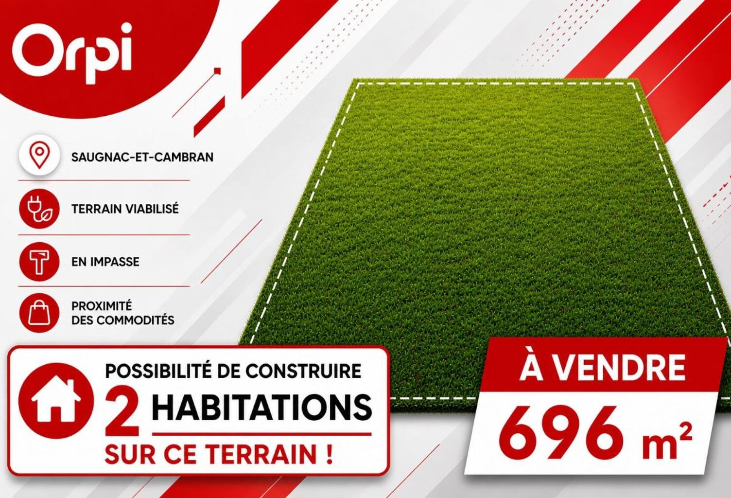 5 Minutes de narrosse Terrain de 696m² viabilisé avec possibilité de construire 2 maisons — photo 1