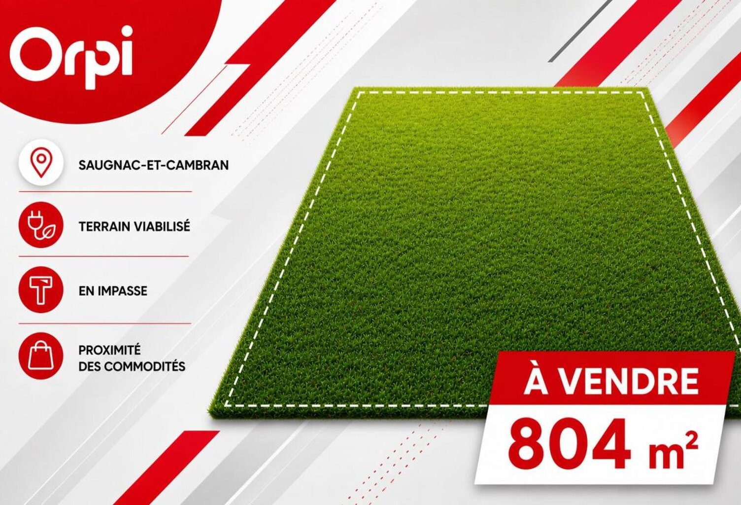 A 5 minutes de Narrosse : Terrain de 804m² viabilisé — photo 1