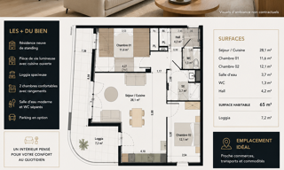 Appartement 3 Pièces 65 m² à vendre à Béziers (34500)