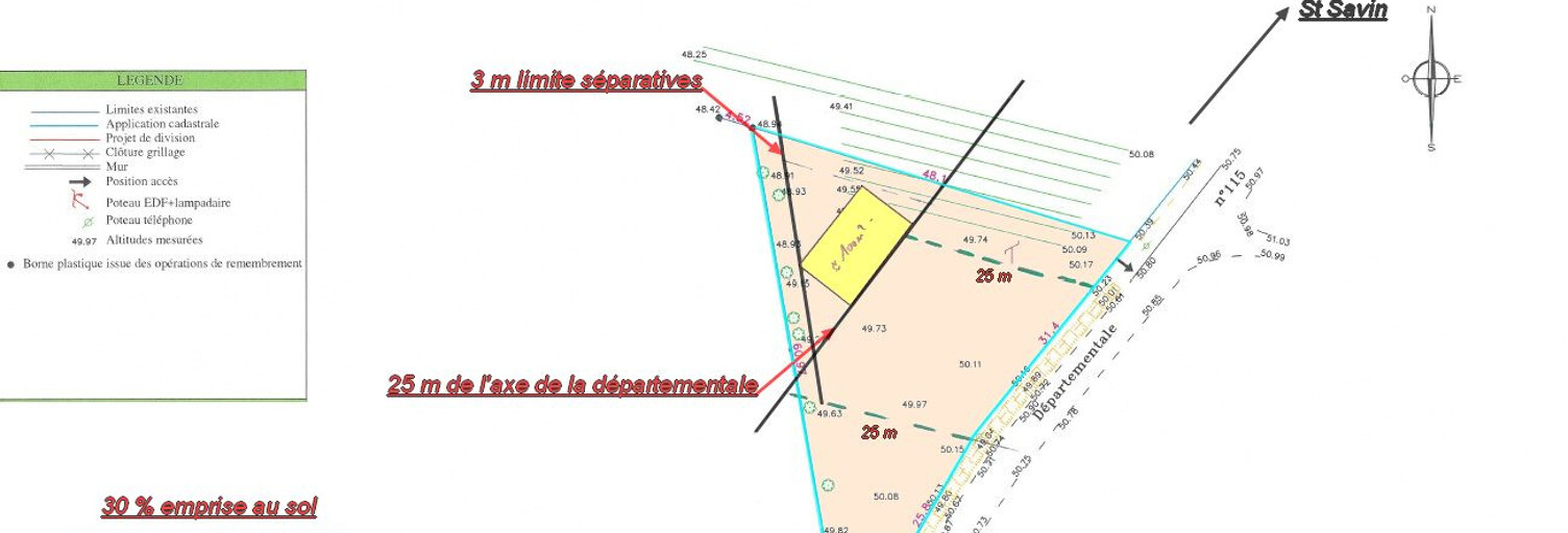 Terrain  1460 m² à vendre à Saint-Savin (33920)