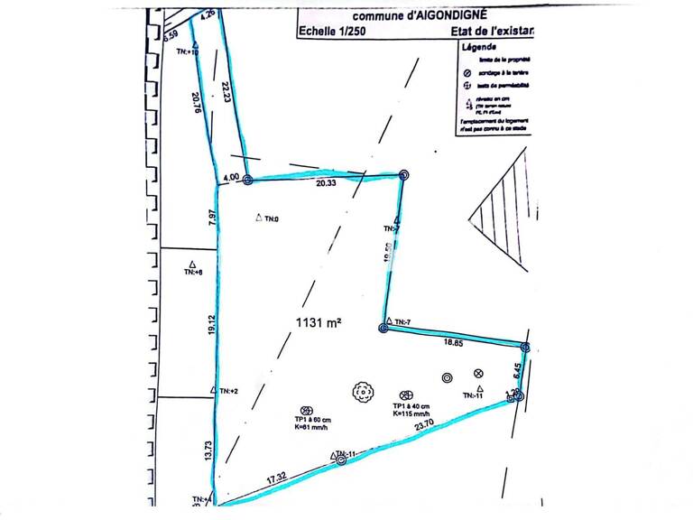Vente terrain 1131 m2 à Aigondigné  31000€ — photo 1